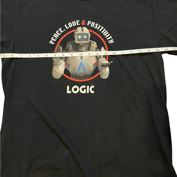 Logic T Shirt Adult No Tag. Peace Love Positivity Robot Tour - Picture 3 of 5
